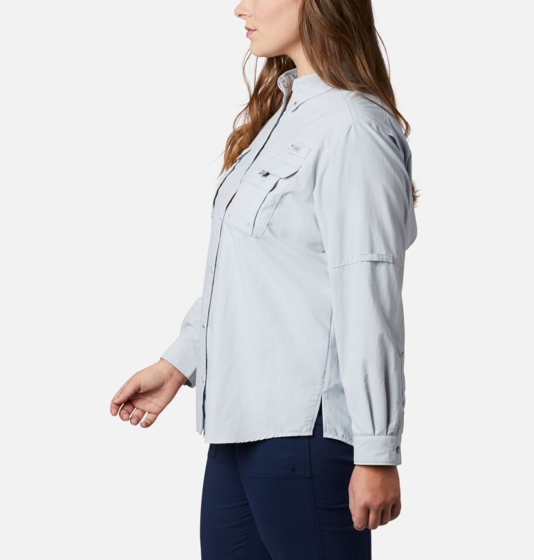 Women's Columbia PFG Bahama Long Sleeve Shirts Light Grey | Plus Size CA-SLA84